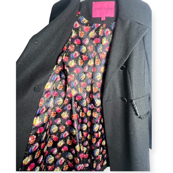Betsey Johnson Charcoal Double-Breasted Pea Coat - Picture 4 of 8